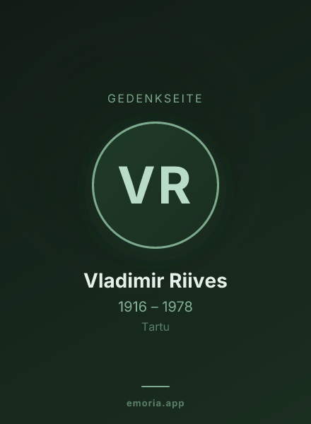 Gedenkportrait von Vladimir Riives