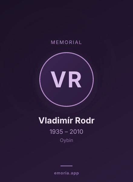 Memorial portrait of Vladimír Rodr