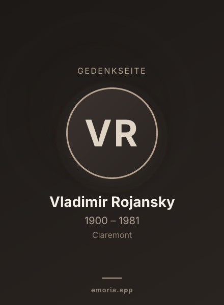 Gedenkportrait von Vladimir Rojansky