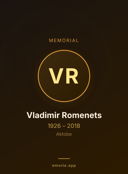 Memorial portrait of Vladimir Romenets