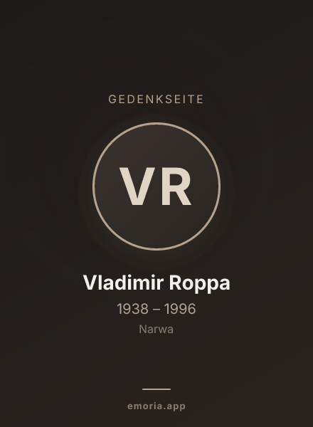 Gedenkportrait von Vladimir Roppa
