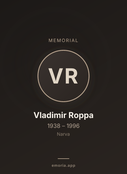 Memorial portrait of Vladimir Roppa