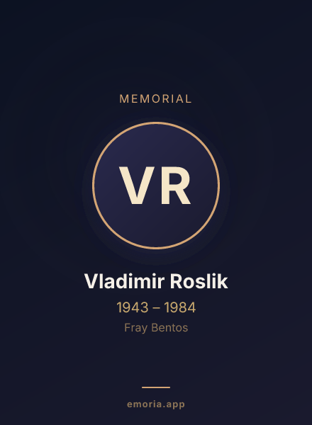 Memorial portrait of Vladimir Roslik