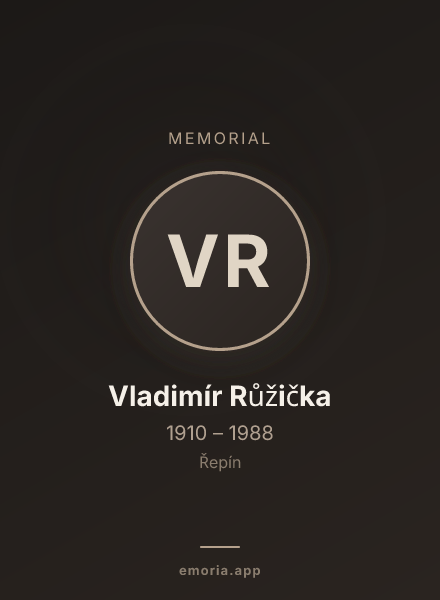 Memorial portrait of Vladimír Růžička