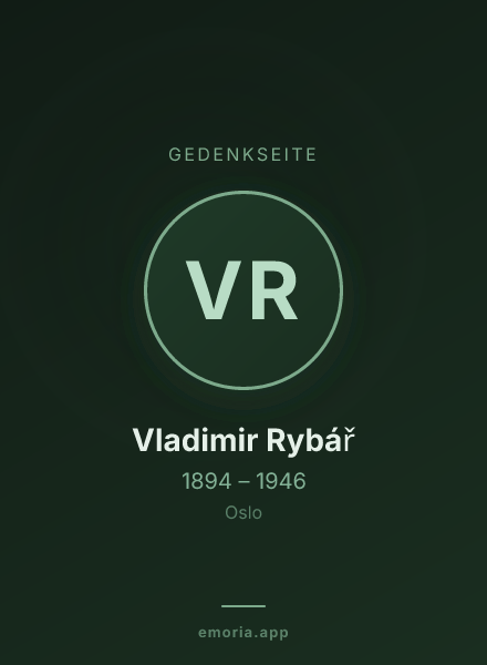 Gedenkportrait von Vladimir Rybář