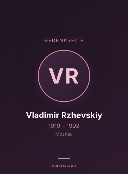 Gedenkportrait von Vladimir Rzhevskiy