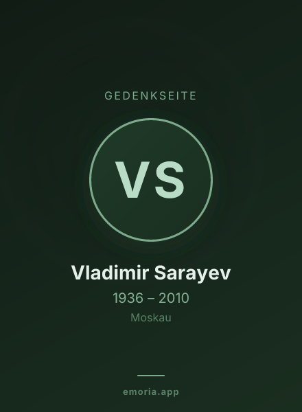 Gedenkportrait von Vladimir Sarayev