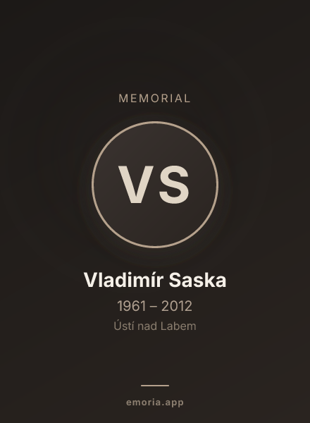 Memorial portrait of Vladimír Saska