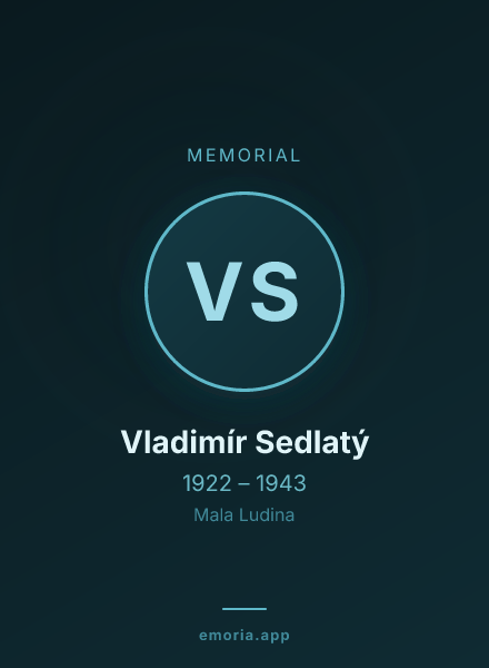 Memorial portrait of Vladimír Sedlatý