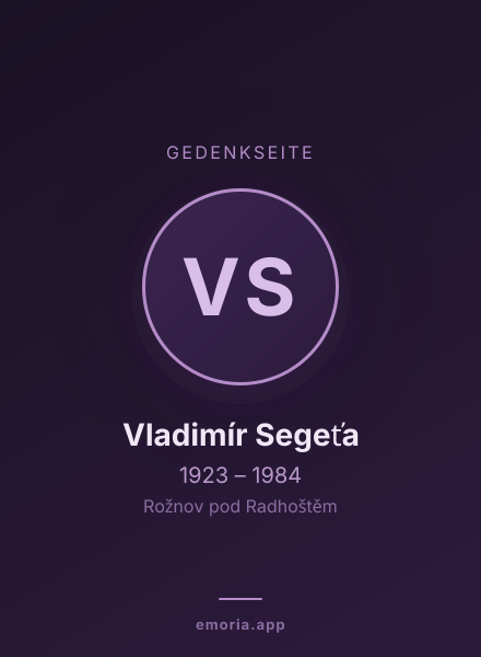 Gedenkportrait von Vladimír Segeťa