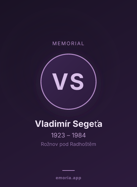 Memorial portrait of Vladimír Segeťa