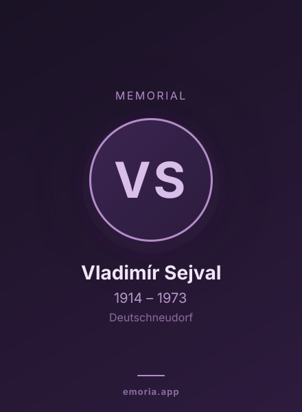 Memorial portrait of Vladimír Sejval