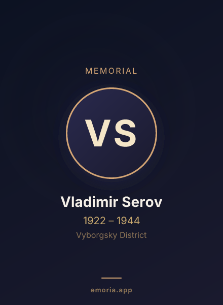 Memorial portrait of Vladimir Serov