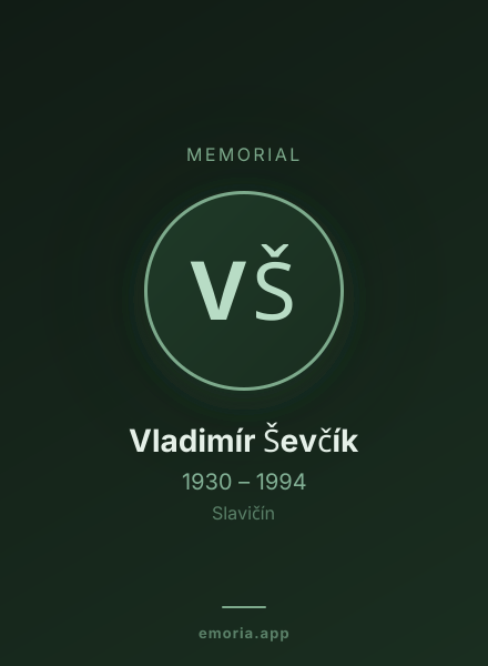 Memorial portrait of Vladimír Ševčík