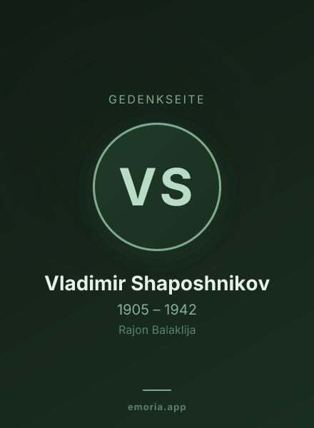 Gedenkportrait von Vladimir Shaposhnikov