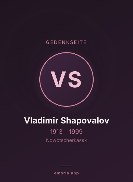 Gedenkportrait von Vladimir Shapovalov