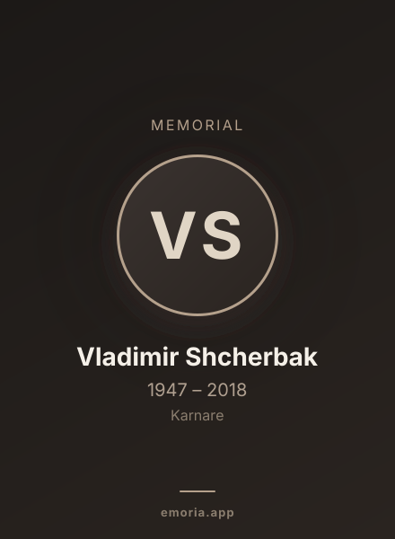 Memorial portrait of Vladimir Shcherbak