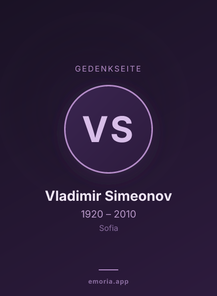 Gedenkportrait von Vladimir Simeonov