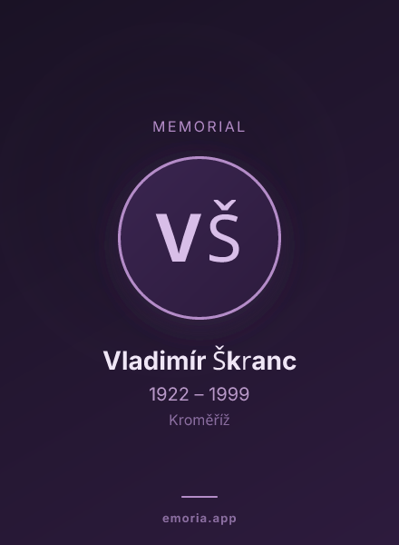 Memorial portrait of Vladimír Škranc