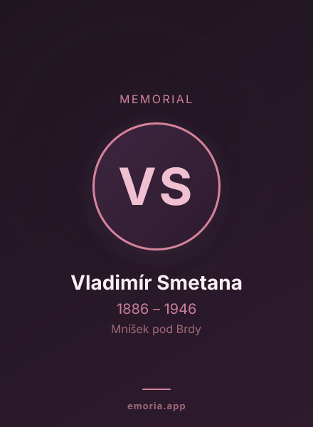 Memorial portrait of Vladimír Smetana