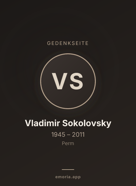 Gedenkportrait von Vladimir Sokolovsky
