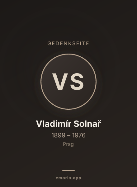 Gedenkportrait von Vladimír Solnař