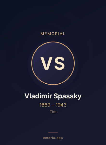 Memorial portrait of Vladimir Spassky