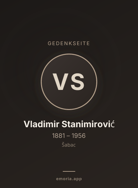Gedenkportrait von Vladimir Stanimirović