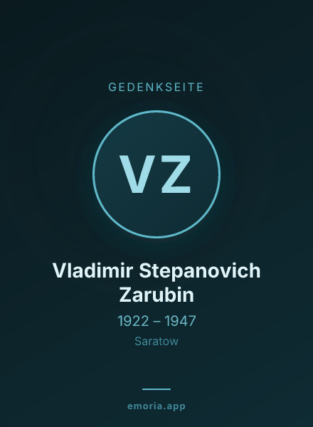 Gedenkportrait von Vladimir Stepanovich Zarubin