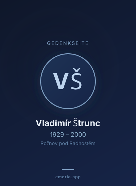 Gedenkportrait von Vladimír Štrunc