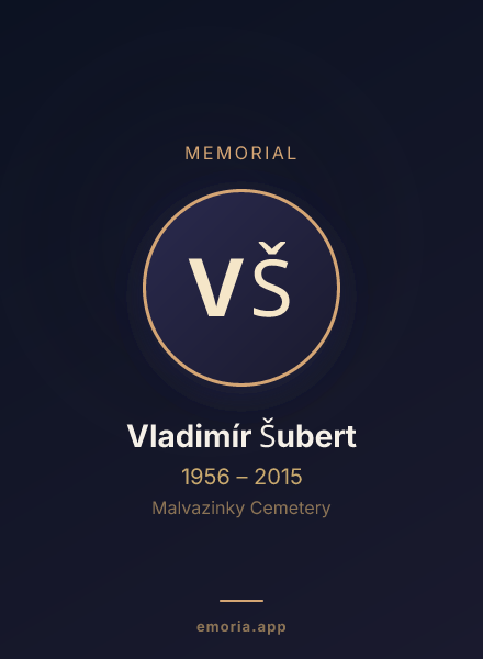 Memorial portrait of Vladimír Šubert