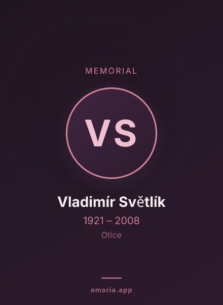 Memorial portrait of Vladimír Světlík