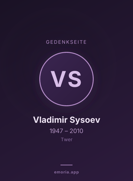 Gedenkportrait von Vladimir Sysoev