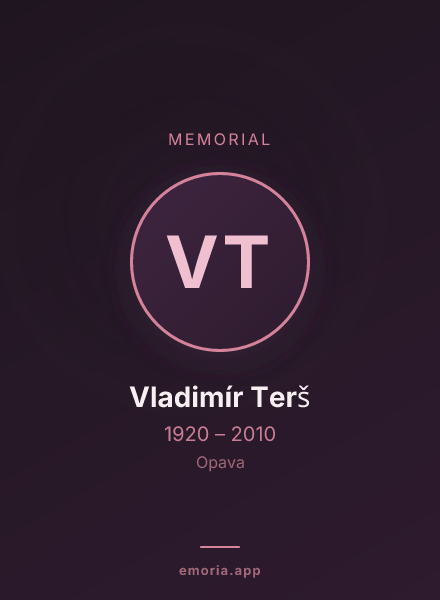 Memorial portrait of Vladimír Terš
