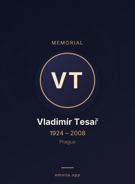 Memorial portrait of Vladimír Tesař
