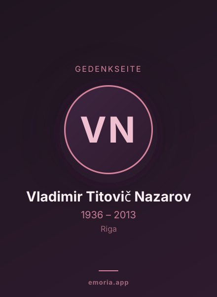 Gedenkportrait von Vladimir Titovič Nazarov