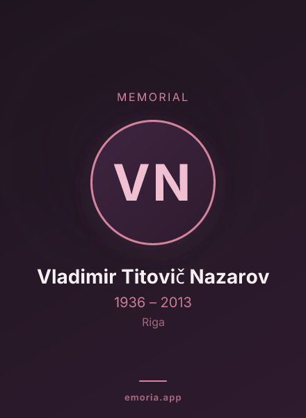 Memorial portrait of Vladimir Titovič Nazarov