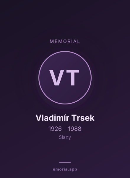 Memorial portrait of Vladimír Trsek