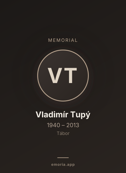 Memorial portrait of Vladimír Tupý