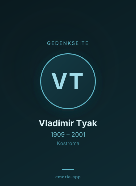 Gedenkportrait von Vladimir Tyak
