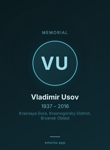 Memorial portrait of Vladimir Usov
