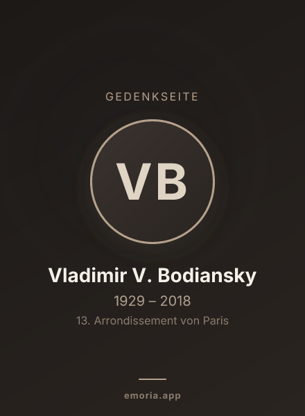 Gedenkportrait von Vladimir V. Bodiansky