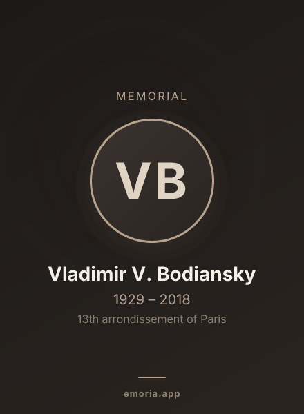 Memorial portrait of Vladimir V. Bodiansky
