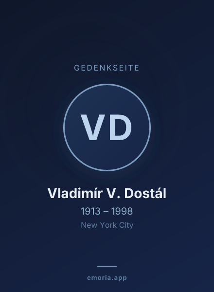 Gedenkportrait von Vladimír V. Dostál