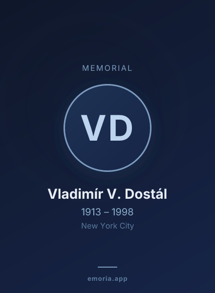 Memorial portrait of Vladimír V. Dostál