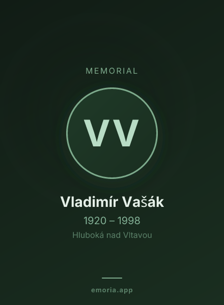 Memorial portrait of Vladimír Vašák