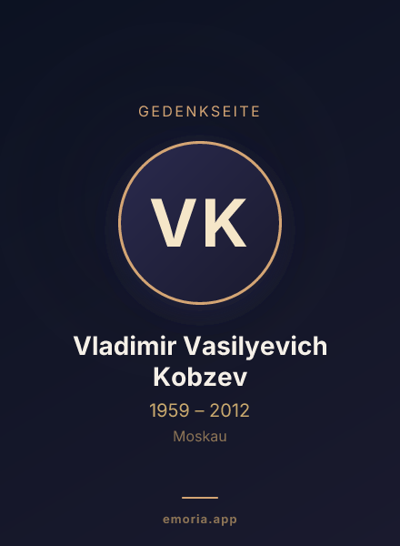 Gedenkportrait von Vladimir Vasilyevich Kobzev