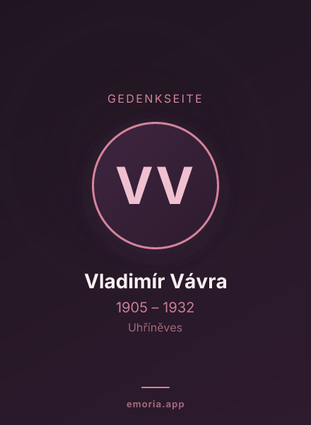 Gedenkportrait von Vladimír Vávra