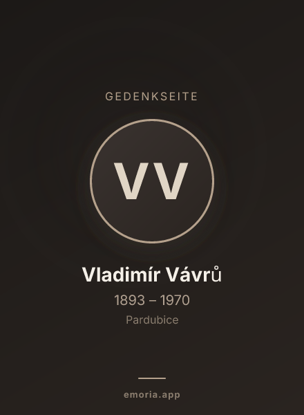 Gedenkportrait von Vladimír Vávrů