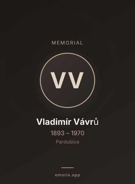 Memorial portrait of Vladimír Vávrů